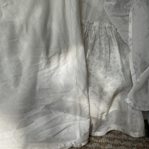 Hilton Weiner maxi dress, size small. White with delicate flower pattern in grey - Picture 7 of 8